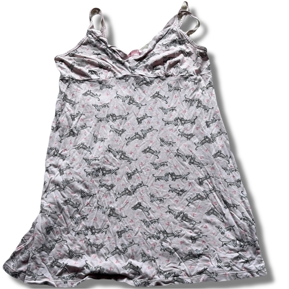 La Vie en Rose Dachshund Print Nightgown – Size M | Dog Lover Loungewear |